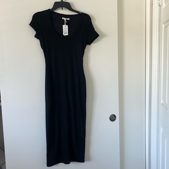 Marine Layer Lexi Rib SS Midi Dress black - Picture 4 of 9